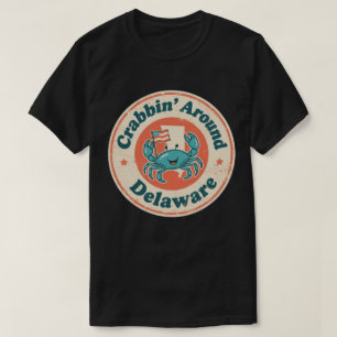 T-shirt Pêche aux crabes vintage autour du crabe du Delawa