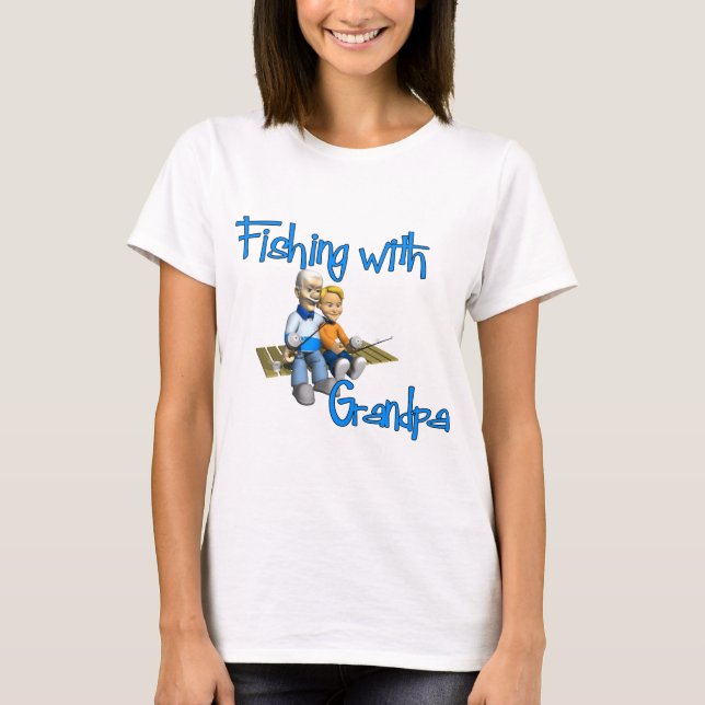 T-shirt Pêche avec Grand-Père Chemise de Pêche (Devant)