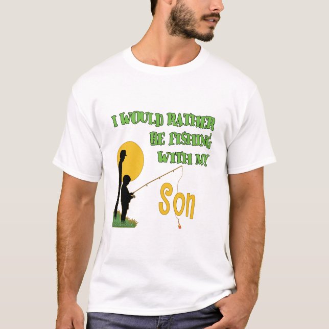 T-shirt Pêche avec le fils (Devant)