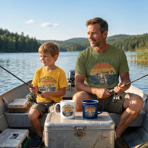 Pêche avec papa vintage, design rétro