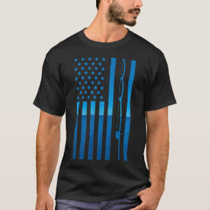T-shirt Pêche Bass Pêche Drapeau Américain Patriotique Pêc