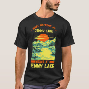 T-shirt Pêche Bateau Camping Lac Vacation Jenny Lake
