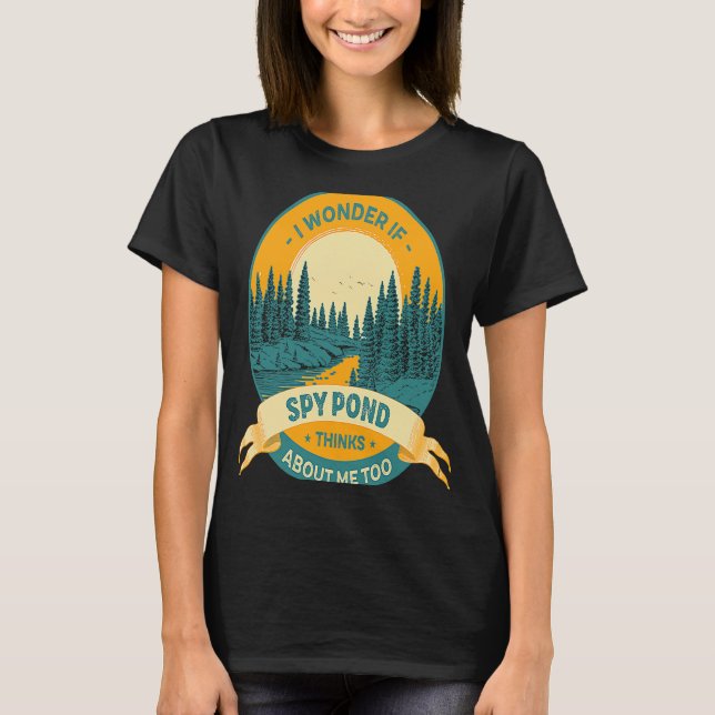 T-shirt Pêche Bateau Camping Lake Vacation Spy Pond (Devant)