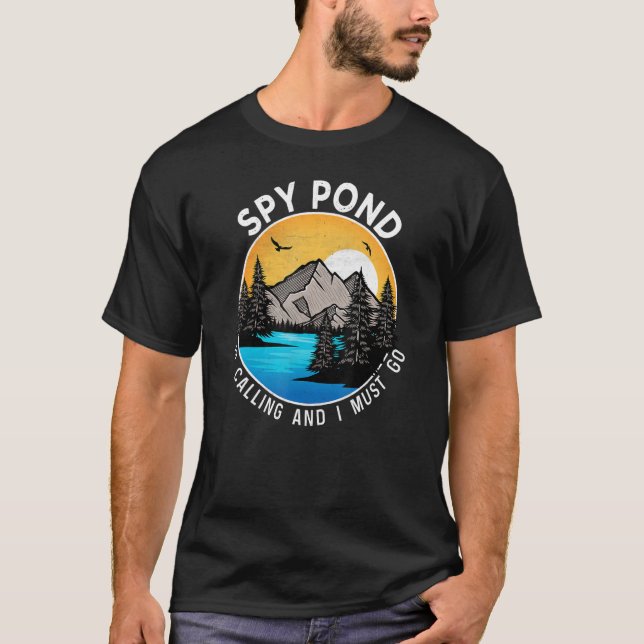 T-shirt Pêche Bateau Camping Lakeview Spy Pond (Devant)