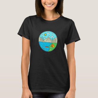 T-shirt Pêche Bateau Camping Mon Endroit Heureux Millinoc
