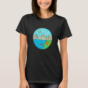 T-shirt Pêche Bateau Camping My Happy Place Lake Lure