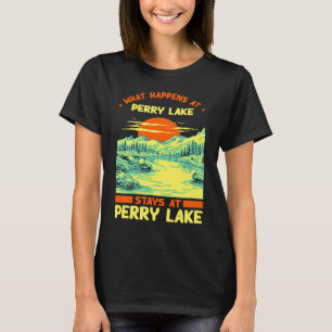 T-shirt Pêche Bateau Camping Vacances au lac Perry Lake
