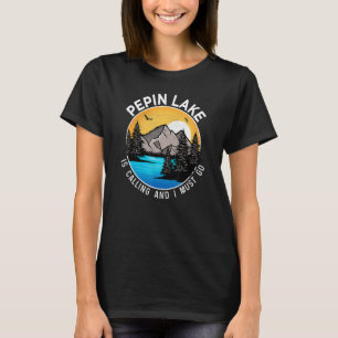 T-shirt Pêche Bateau Camping Vue sur le lac Pepin Lake