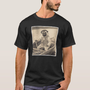 T-shirt Pêche carlin sur un bateau Cute