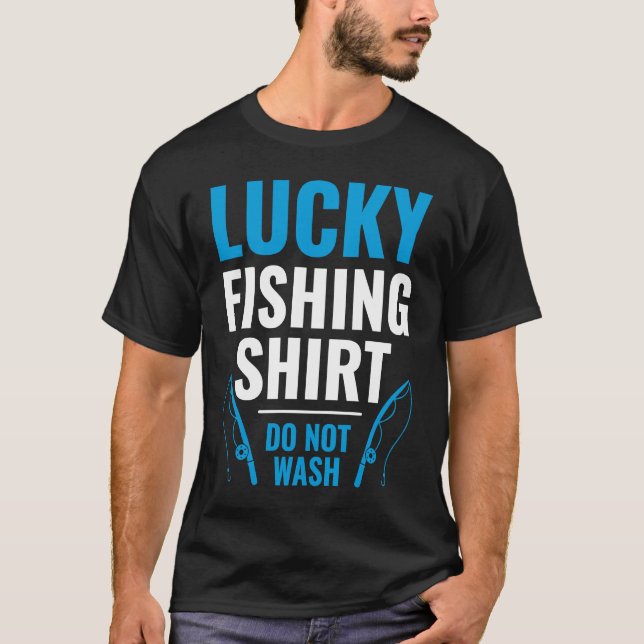 T-shirt Pêche chanceuse pour chasseur et pêcheur de poisso (Devant)