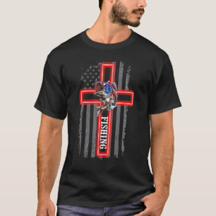 T-shirt Pêche Christ Foi Drapeau Américain 4 Juillet