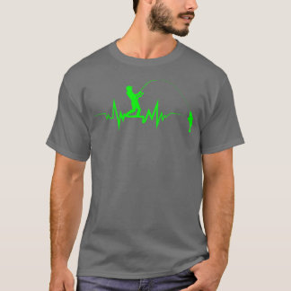 T-shirt Pêche Cool Heartbeat Drôle Drôle Cadeau Pour Pêche