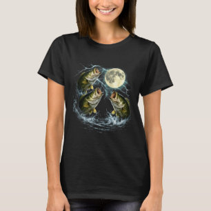 T-shirt Pêche de bar lune vintage 90s pêcheur à la ligne