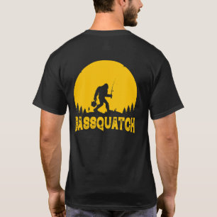 T-shirt Pêche de Bassquatch Bigfoot Sasquatch pleine lune