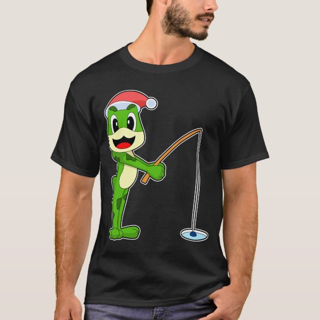 T-shirt Pêche de Noël de la grenouille (Devant)