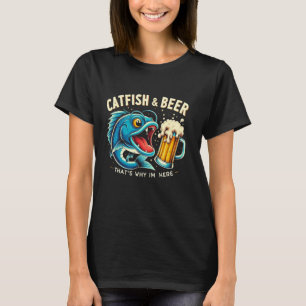T-shirt Pêche de poisson-chat Poisson-chat et bière C'est 