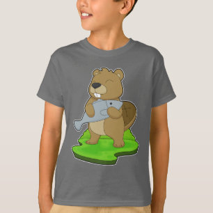 T-shirt Pêche de poisson de castor Fisher