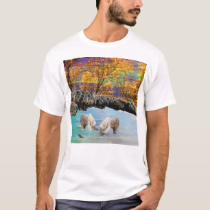 T-shirt Pêche des jeunes ours polaires,