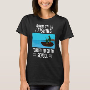 T-shirt Pêche Dit Un Jeune Pêcheur Né Pour Aller Pêcher