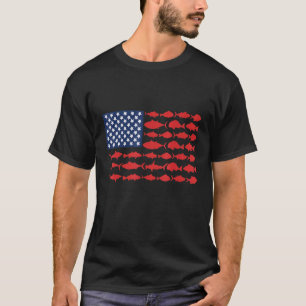 T-shirt Pêche Drapeau Américain Pêcheur Jour Patriotique 4