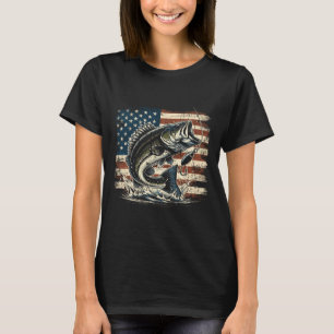T-shirt Pêche Drapeau Américain Us Byss Poisson Pêcheur 