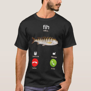 T-shirt Pêche drôle d'appel de poisson pêcheur à la ligne