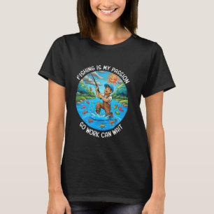 T-shirt Pêche drôle dessin animé pêcheur plaisanterie