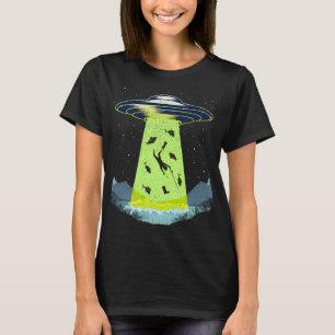 T-shirt Pêche drôle d'UFO d'alien au lac