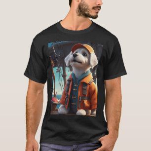 T-shirt Pêche drôle, pêcheur drapeau américain