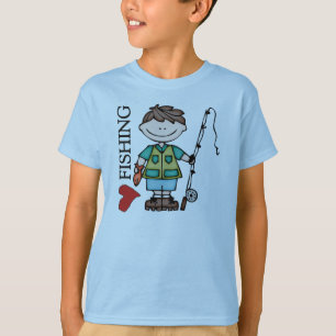 T-shirt Pêche d'une chevelure Brown d'amour du garçon I