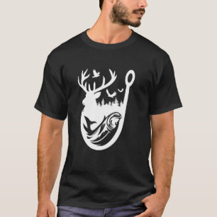 T-shirt Pêche et chasse au cerf passionné de plein air Cha
