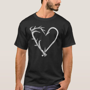 T-shirt Pêche et chasse coeur artistique bois et crochet V
