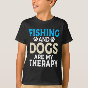 T-shirt Pêche Et Chiens Sont Mon Thérapie Pêche À La Chass