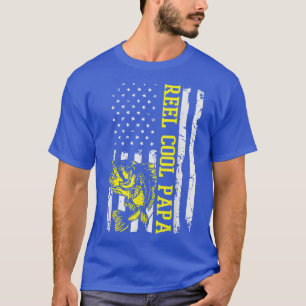 T-shirt Pêche Fête des pères homme Fisher USA Drapeau Amér
