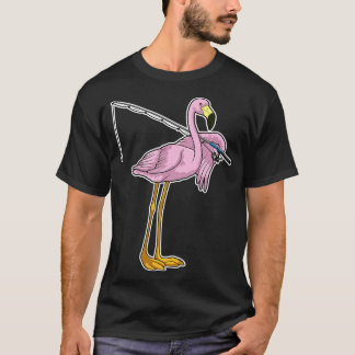 T-shirt Pêche Flamant rose Pêche pêche bâton