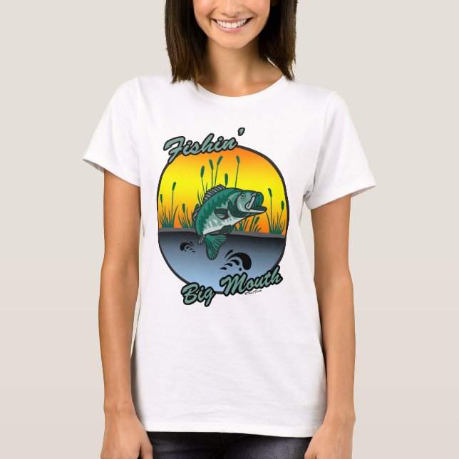 T-shirt Pêche Grosse Bouche Chemises de pêche (Devant)