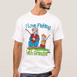 T-shirt Pêche - I Love Pêche avec grand-père