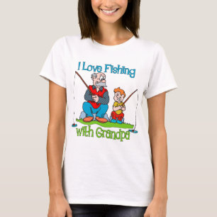 T-shirt Pêche - I Love Pêche avec grand-père