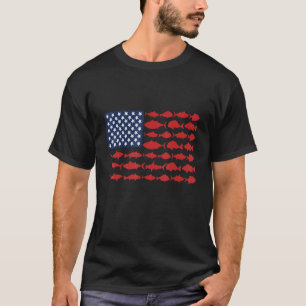 T-shirt Pêche Jour du Drapeau Américain Patriote 4 juillet
