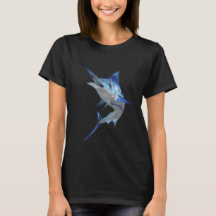 T-shirt Pêche Magnifique Marlin Bleu Manche Courte 