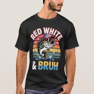 T-shirt Pêche patriotique Rouge Blanc & Bruh