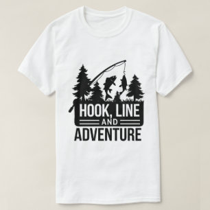 T-shirt Pêche Pole & Catch Camping Extérieur Illustration