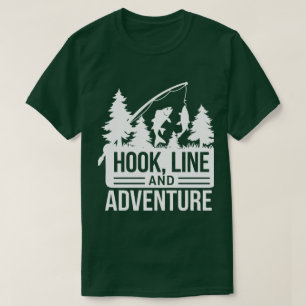 T-shirt Pêche Pole & Catch Camping Extérieur Illustration