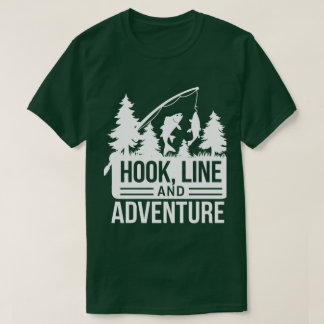 T-shirt Pêche Pole & Catch Camping Extérieur Illustration