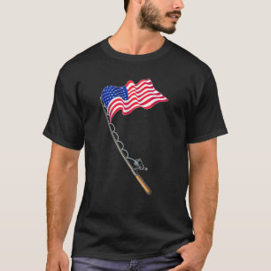 T-shirt Pêche Pole-nous Drapeau American Pride Pêcheurs Po