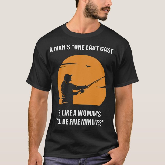 T-shirt Pêche pour la dernière mât pour pêcheur avec bâton (Devant)
