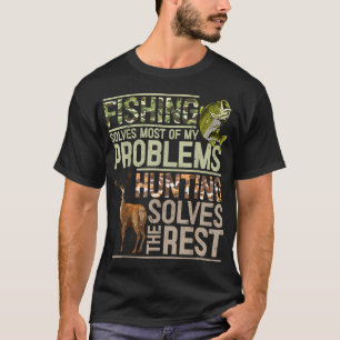 T-shirt Pêche Résout La Plupart De Mes Problèmes Cerf Chas