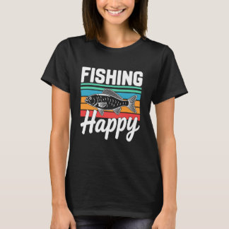 T-shirt Pêche Rétro Heureux - La Pêche Me Rend Heureux Poi