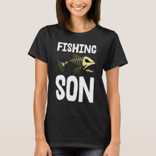 T-shirt Pêche Son Tee Squelette Poisson Os Tee - shirts Sh