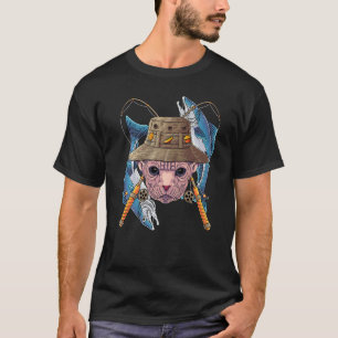 T-shirt Pêche Sphynx Chat Pêcheur Extérieur Mignon Fly Fis